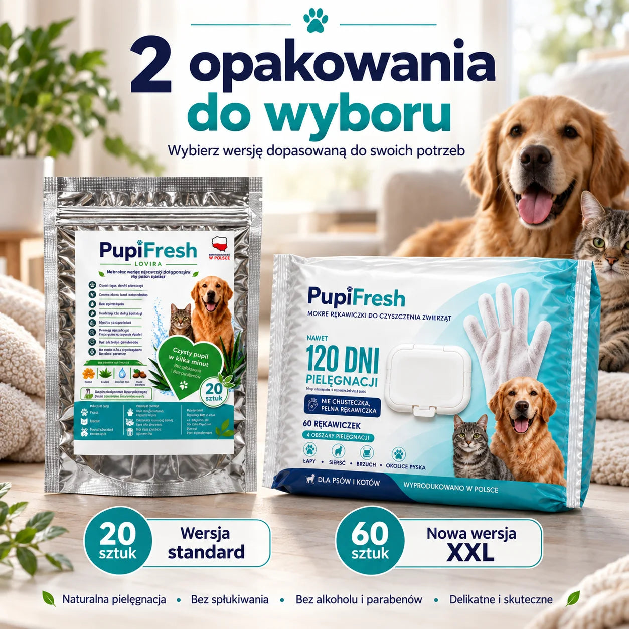 Mokre rękawiczki PupiFresh dla psów i kotów