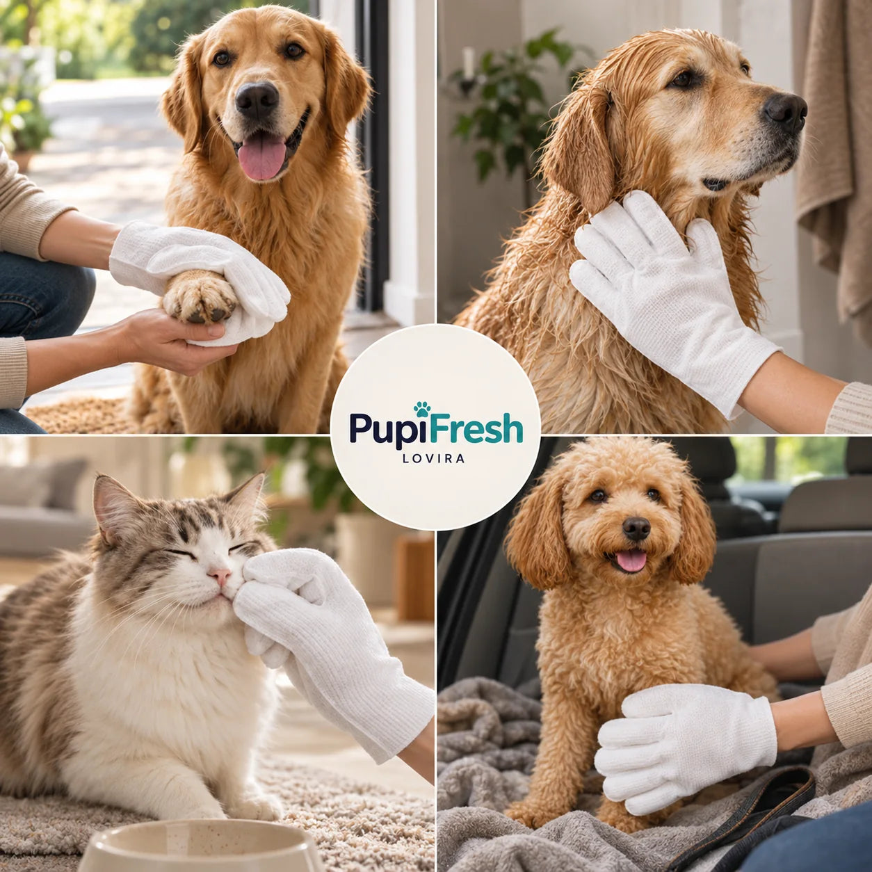 PupiFresh drėgnos pirštinės šunims ir katėms